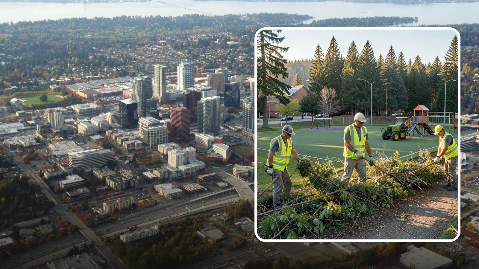Trail Vegetation Clearing in Bellevue, King County, WA - Clearing of encroaching brush and overgrowth to restore trail width, sightlines, and safe passage.