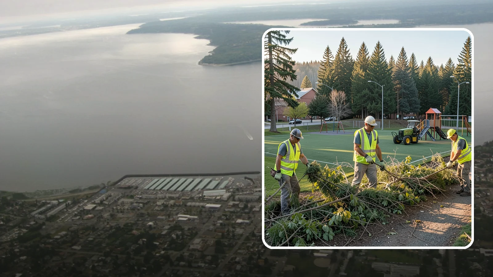 Trail Vegetation Clearing in Des Moines, King County, WA - Clearing of encroaching brush and overgrowth to restore trail width, sightlines, and safe passage.