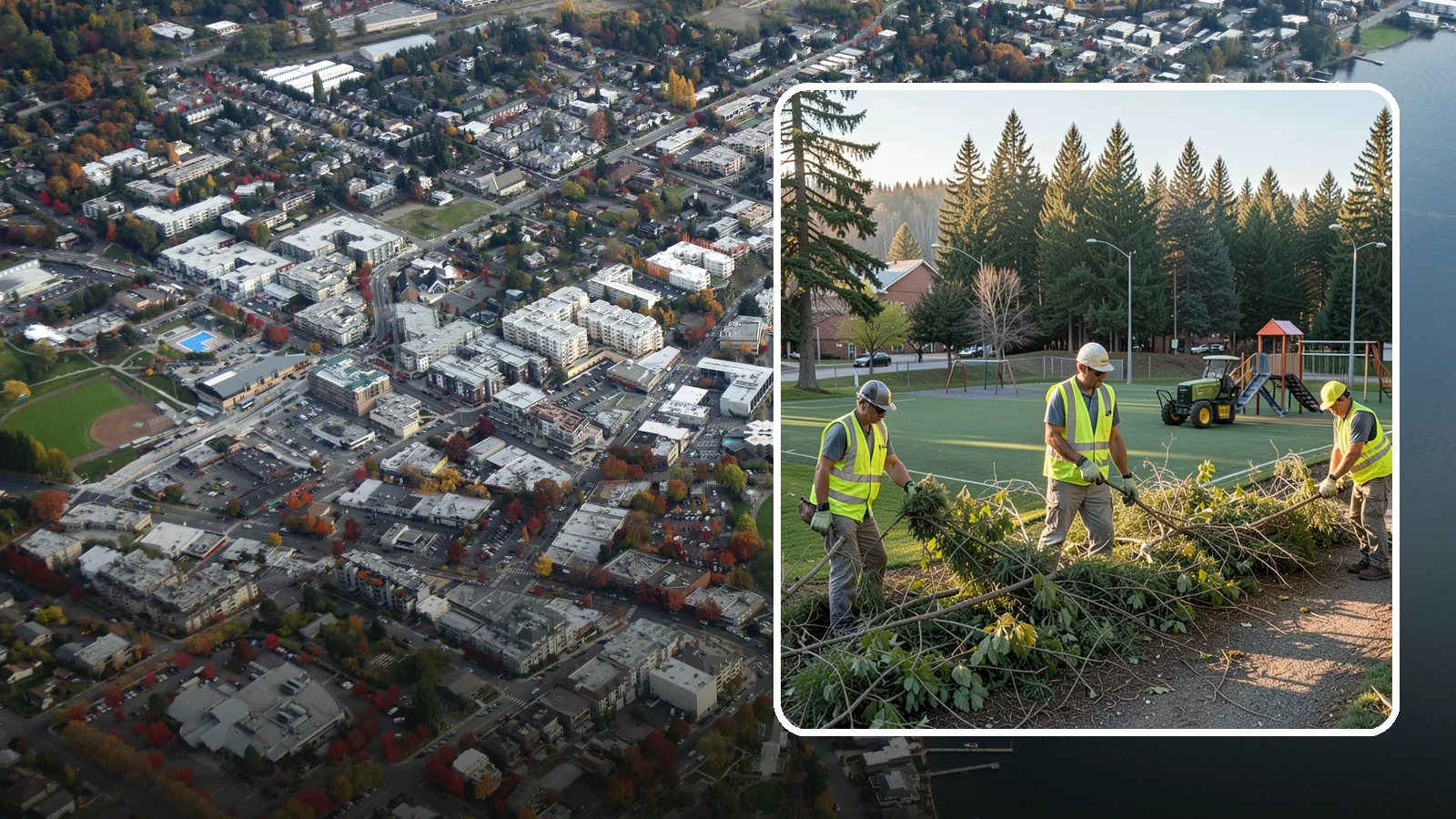 Trail Vegetation Clearing in Kirkland, King County, WA - Clearing of encroaching brush and overgrowth to restore trail width, sightlines, and safe passage.