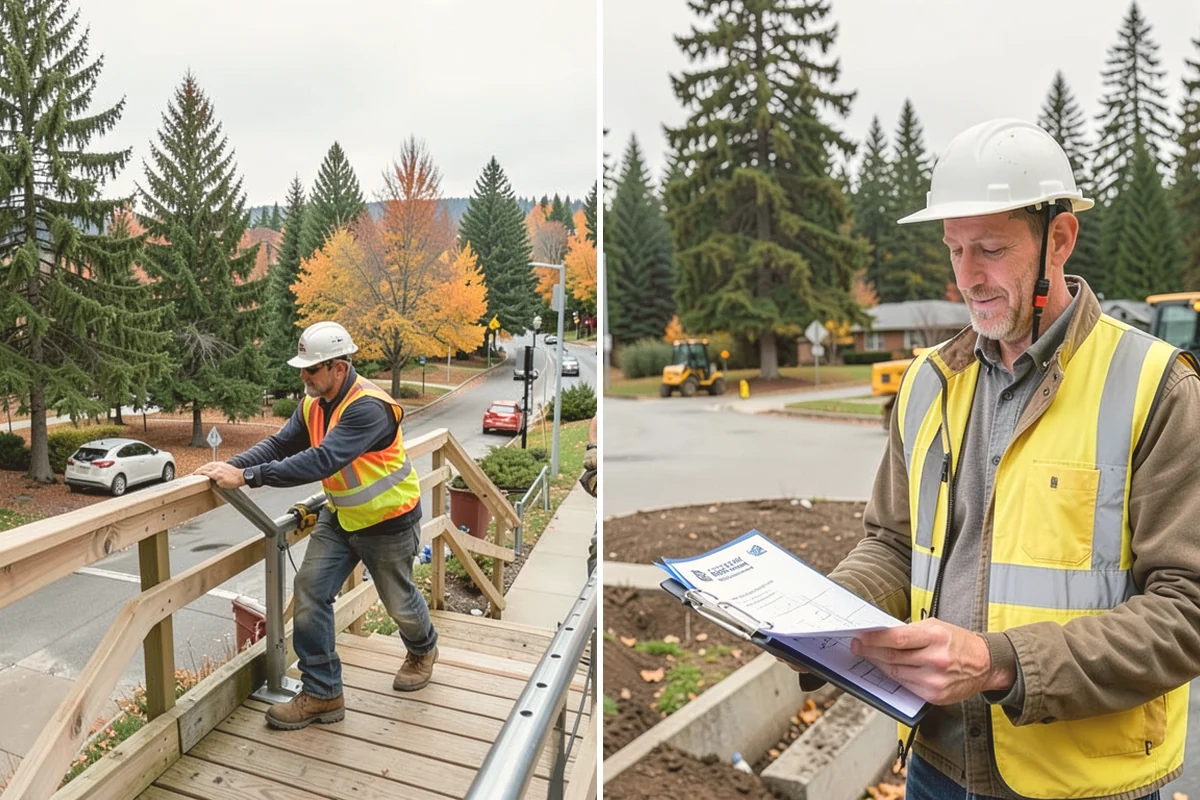 Trail Vegetation Clearing in Kirkland, King County, WA - Survey encroachment and clearance deficits along the trail