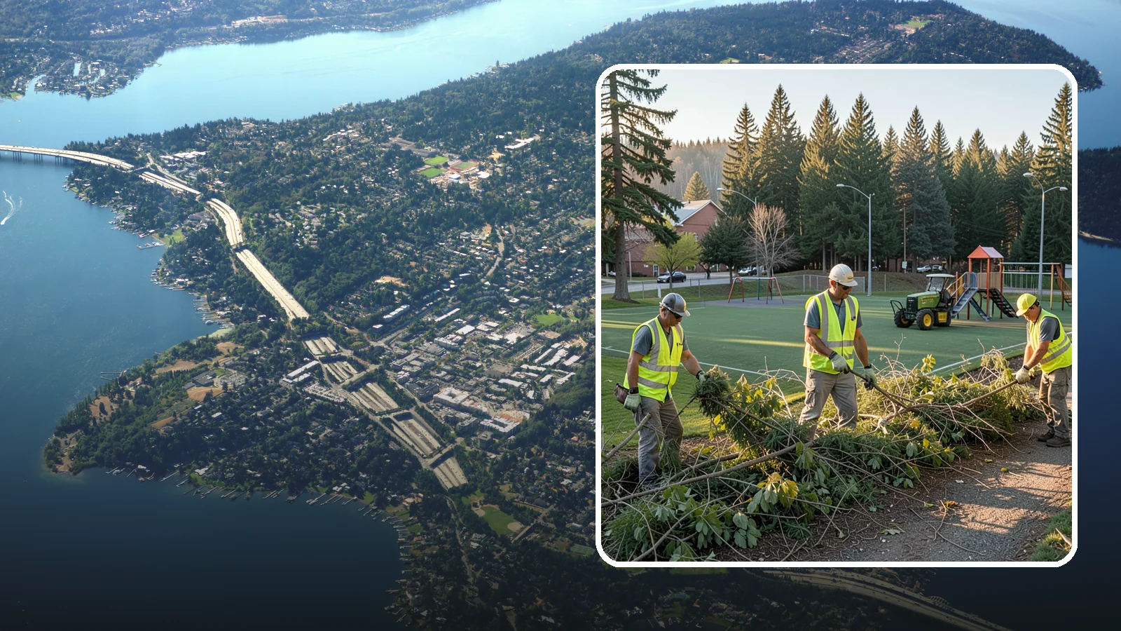 Trail Vegetation Clearing in Mercer Island, King County, WA - Clearing of encroaching brush and overgrowth to restore trail width, sightlines, and safe passage.
