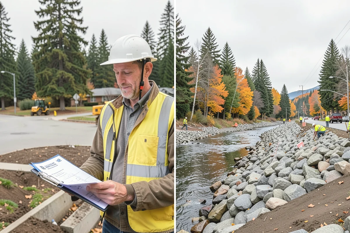 Trail Vegetation Clearing in Mercer Island, King County, WA - Survey encroachment and clearance deficits along the trail