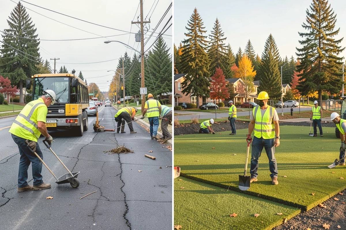 Trail Vegetation Clearing in Orting, Pierce County, WA - Survey encroachment and clearance deficits along the trail