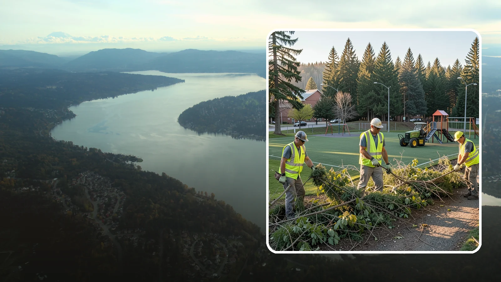 Trail Vegetation Clearing in Sammamish, King County, WA - Clearing of encroaching brush and overgrowth to restore trail width, sightlines, and safe passage.
