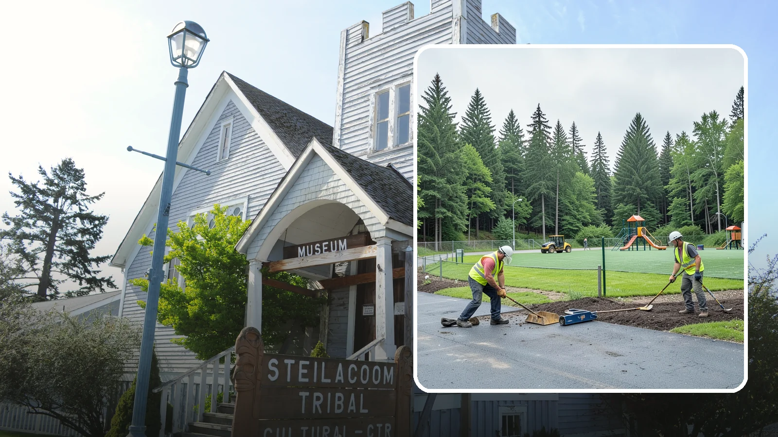Trailhead Maintenance in Steilacoom, Pierce County, WA - Upkeep of trailhead facilities including parking, signage, kiosks, and access improvements.