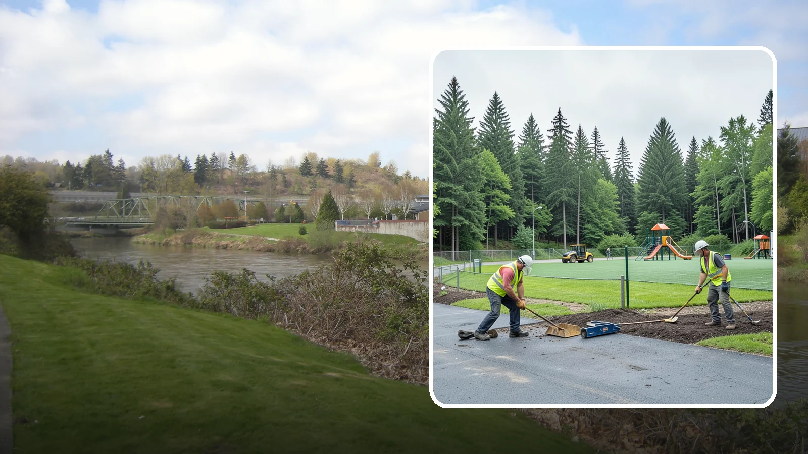 Trailhead Maintenance in Tukwila, King County, WA - Upkeep of trailhead facilities including parking, signage, kiosks, and access improvements.