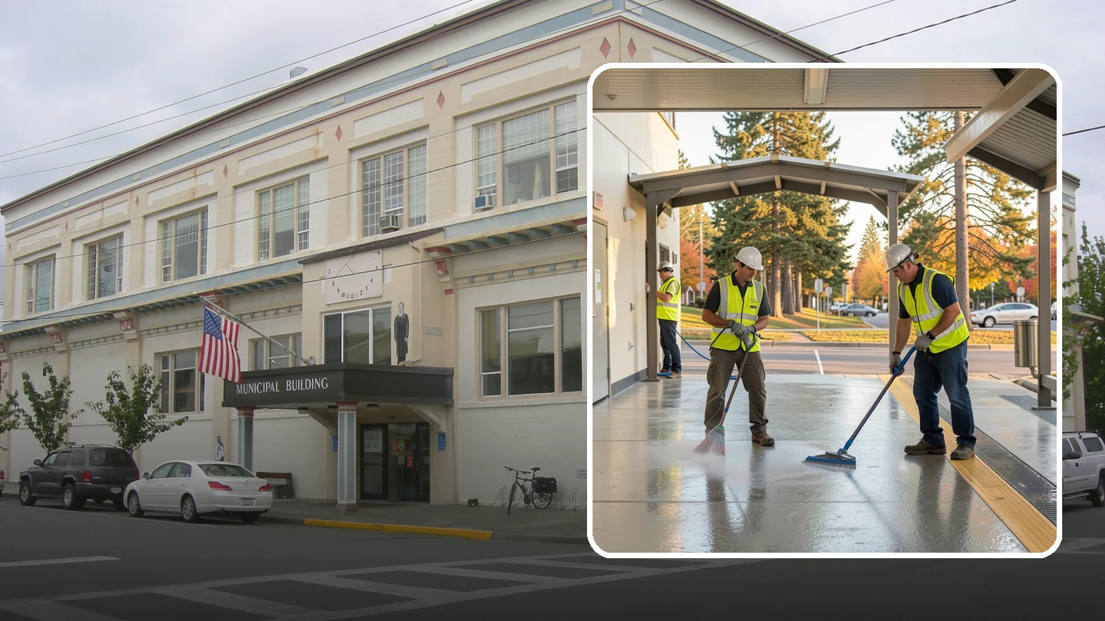 Transit Facility Cleaning in Anacortes, Skagit County, WA - We pressure wash transit centers, shelters, and platforms to maintain clean, safe public transportation spaces in Western...