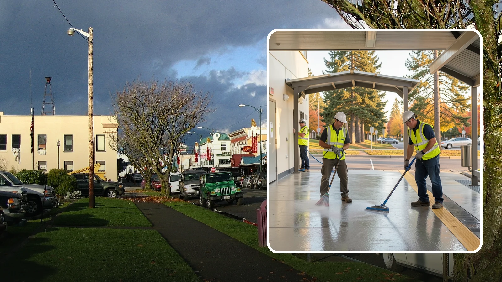 Transit Facility Cleaning in Arlington, Snohomish County, WA - We pressure wash transit centers, shelters, and platforms to maintain clean, safe public transportation spaces in Western...