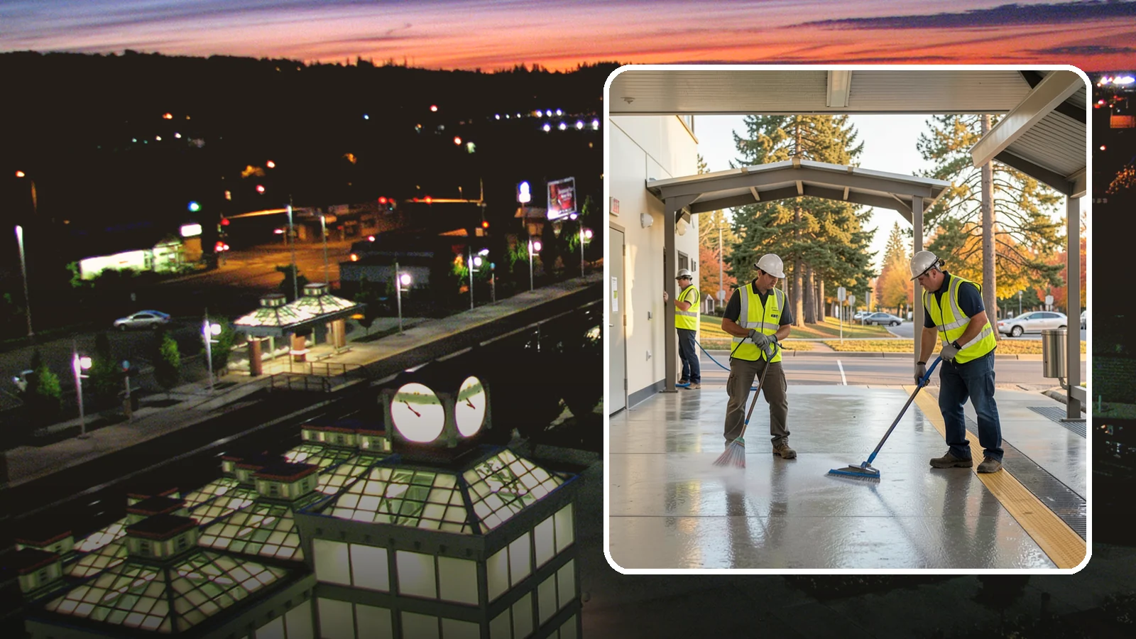 Transit Facility Cleaning in Auburn, King County, WA - We pressure wash transit centers, shelters, and platforms to maintain clean, safe public transportation spaces in Western...