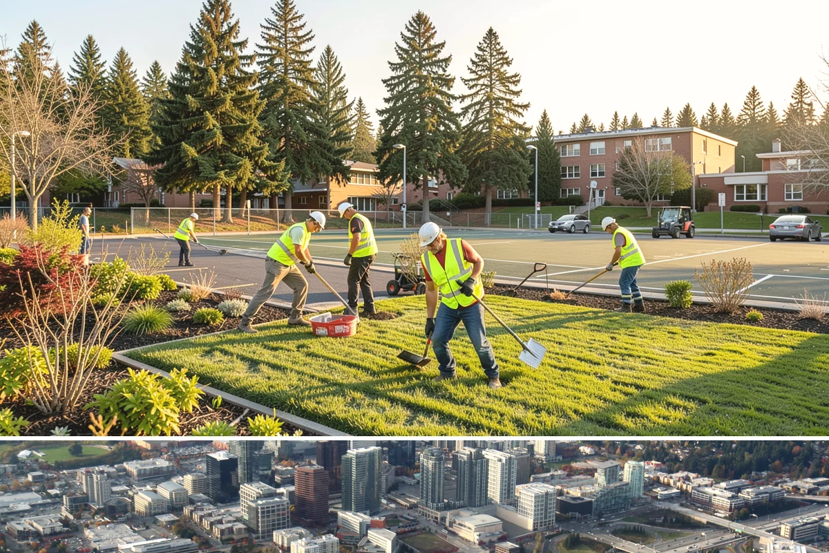 Transit Facility Cleaning in Bellevue, King County, WA - Cleaning runs year-round given constant transit use, with frequency scaled up in high-ridership seasons and around major events.