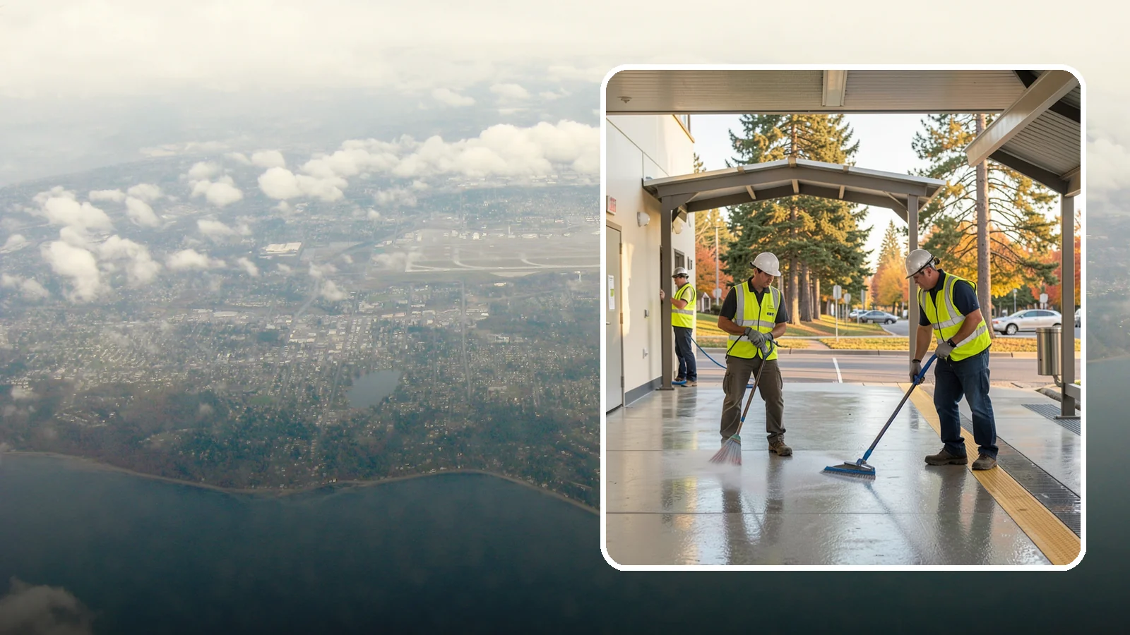 Transit Facility Cleaning in Burien, King County, WA - We pressure wash transit centers, shelters, and platforms to maintain clean, safe public transportation spaces in Western...