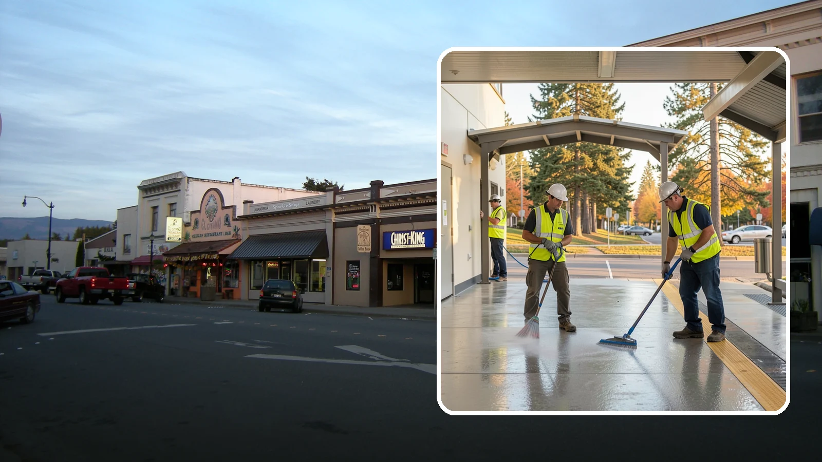 Transit Facility Cleaning in Burlington, Skagit County, WA - We pressure wash transit centers, shelters, and platforms to maintain clean, safe public transportation spaces in Western...