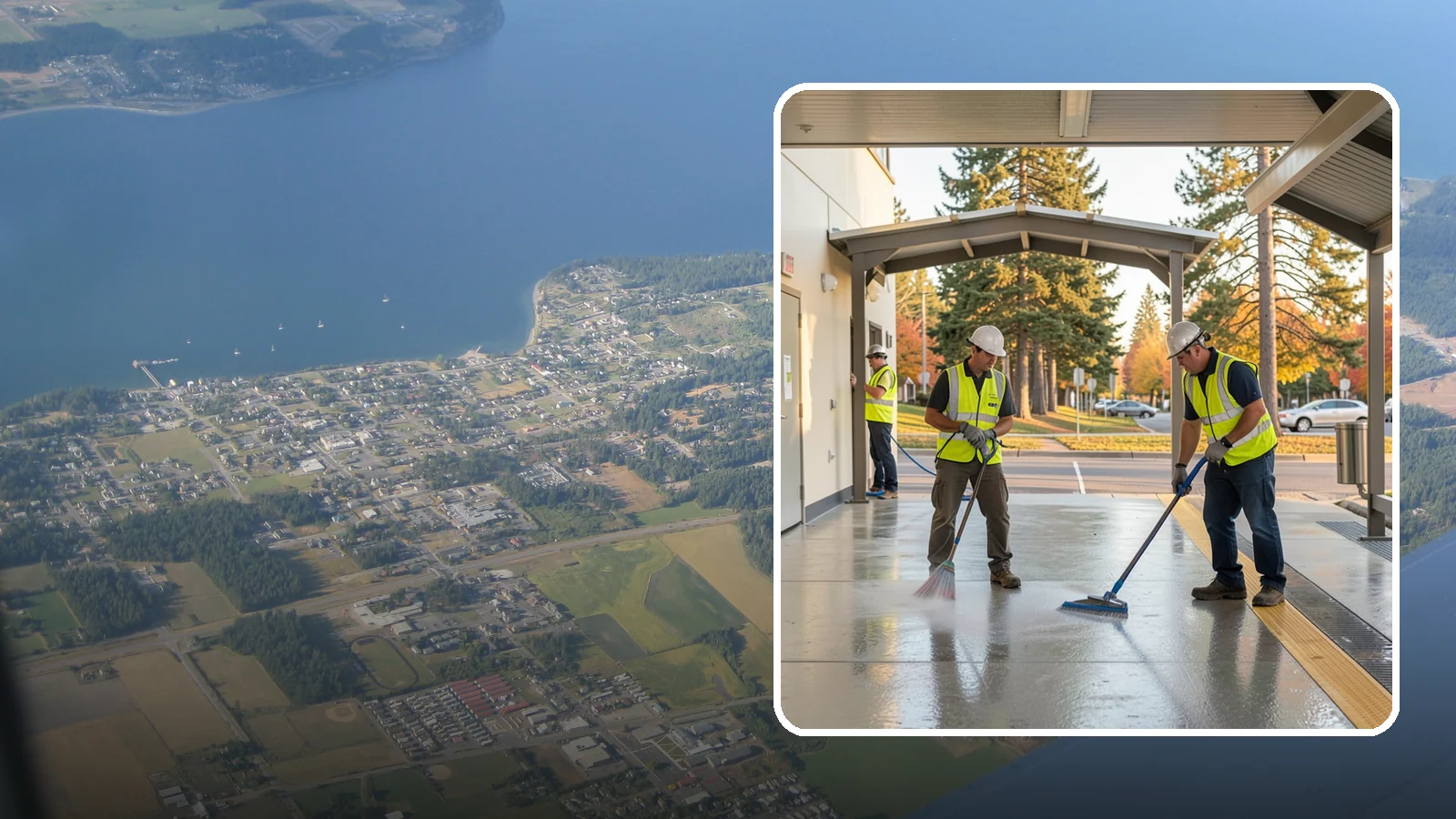 Transit Facility Cleaning in Coupeville, Island County, WA - We pressure wash transit centers, shelters, and platforms to maintain clean, safe public transportation spaces in Western...