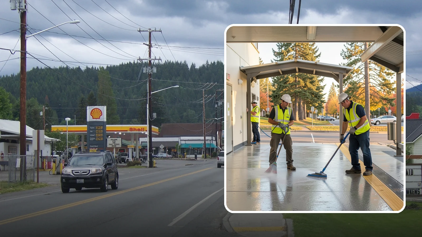 Transit Facility Cleaning in Granite Falls, Snohomish County, WA - We pressure wash transit centers, shelters, and platforms to maintain clean, safe public transportation spaces in Western...