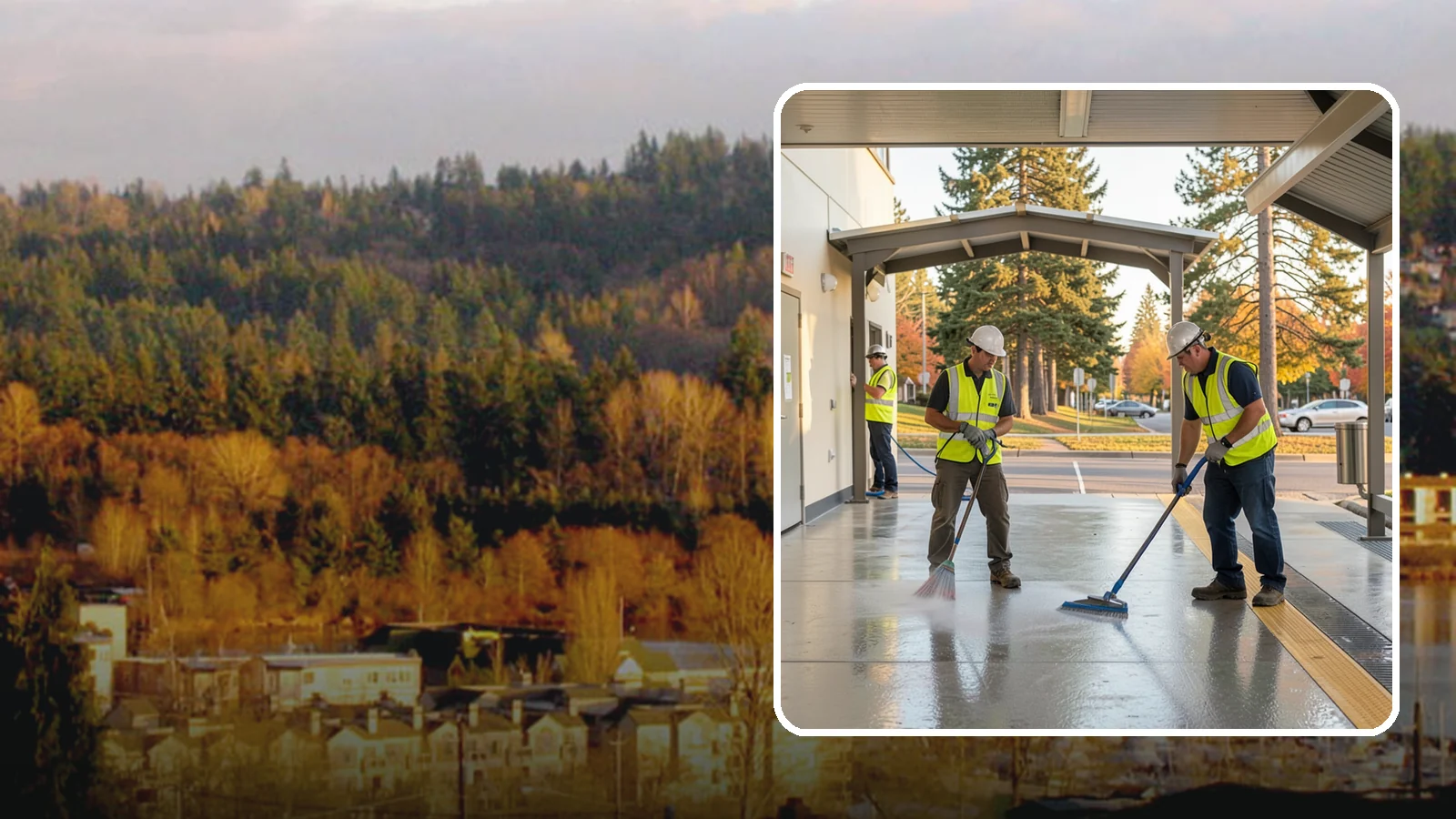 Transit Facility Cleaning in Kenmore, King County, WA - We pressure wash transit centers, shelters, and platforms to maintain clean, safe public transportation spaces in Western...