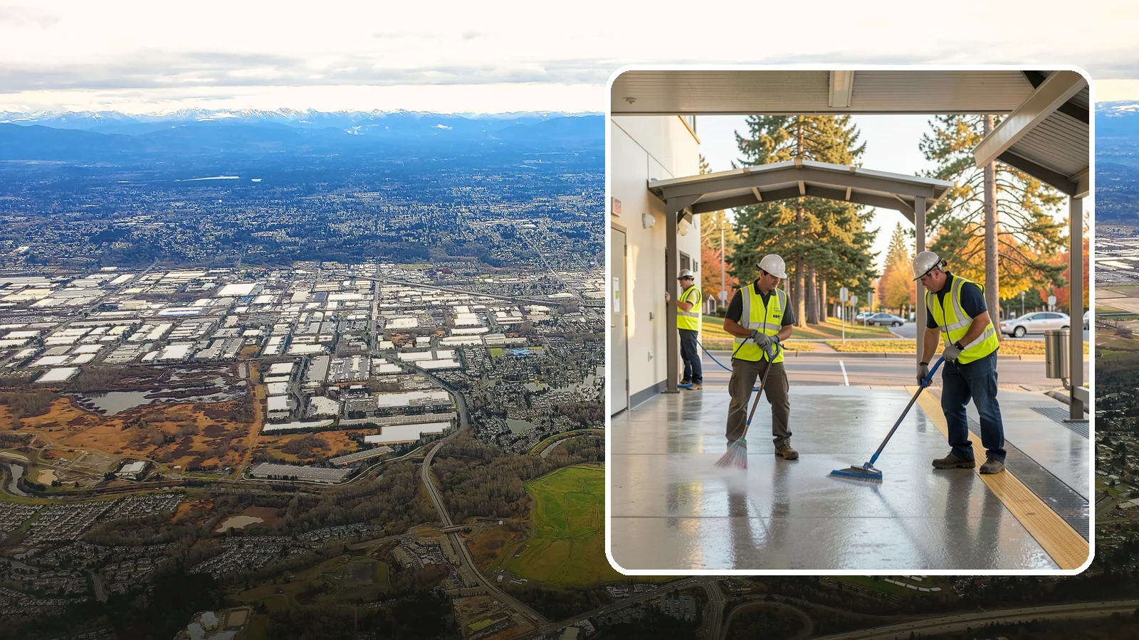 Transit Facility Cleaning in Kent, King County, WA - We pressure wash transit centers, shelters, and platforms to maintain clean, safe public transportation spaces in Western...