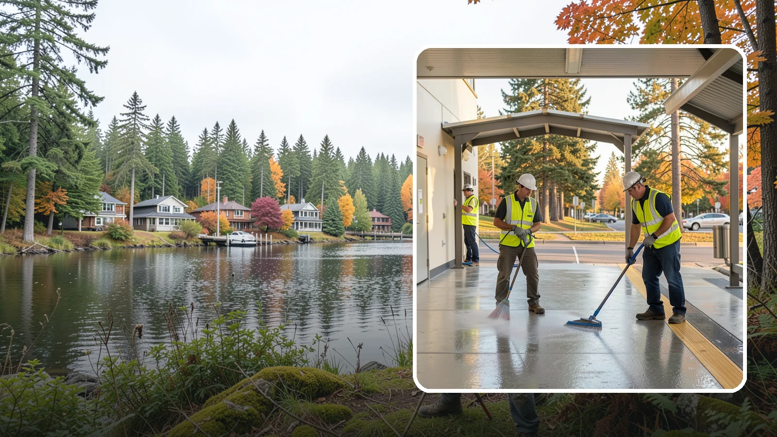 Transit Facility Cleaning in La Conner, Skagit County, WA - We pressure wash transit centers, shelters, and platforms to maintain clean, safe public transportation spaces in Western...