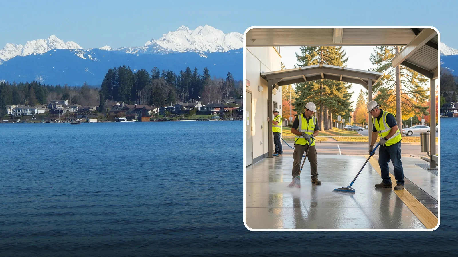 Transit Facility Cleaning in Lake Stevens, Snohomish County, WA - We pressure wash transit centers, shelters, and platforms to maintain clean, safe public transportation spaces in Western...