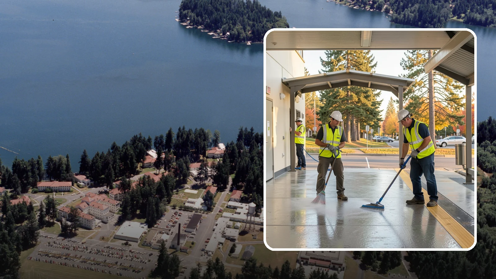Transit Facility Cleaning in Lakewood, Pierce County, WA - We pressure wash transit centers, shelters, and platforms to maintain clean, safe public transportation spaces in Western...