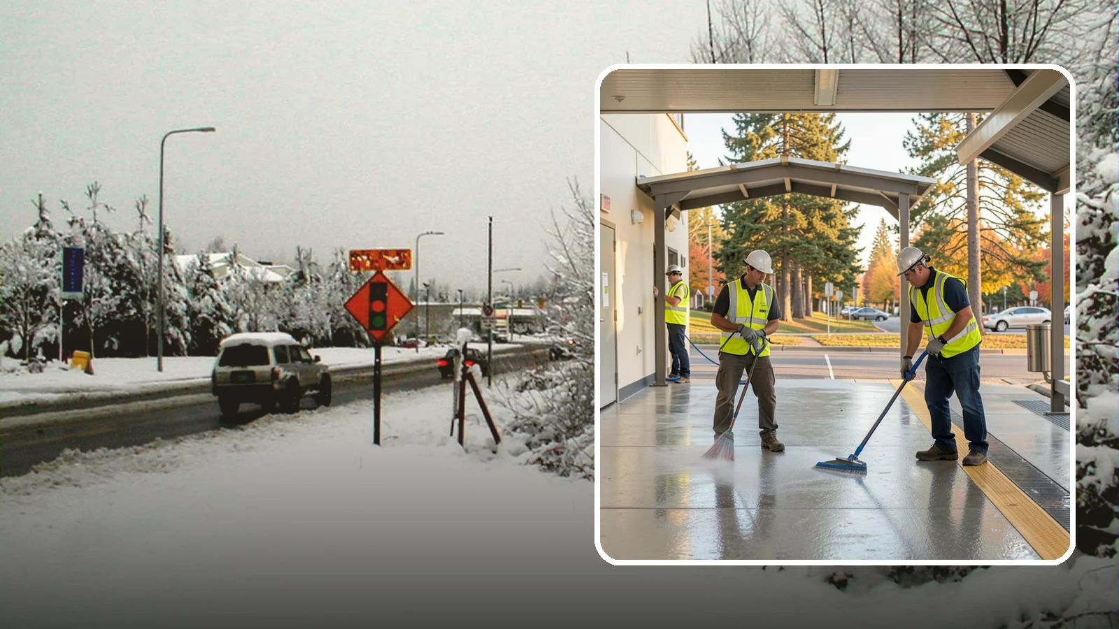 Transit Facility Cleaning in Newcastle, King County, WA - We pressure wash transit centers, shelters, and platforms to maintain clean, safe public transportation spaces in Western...