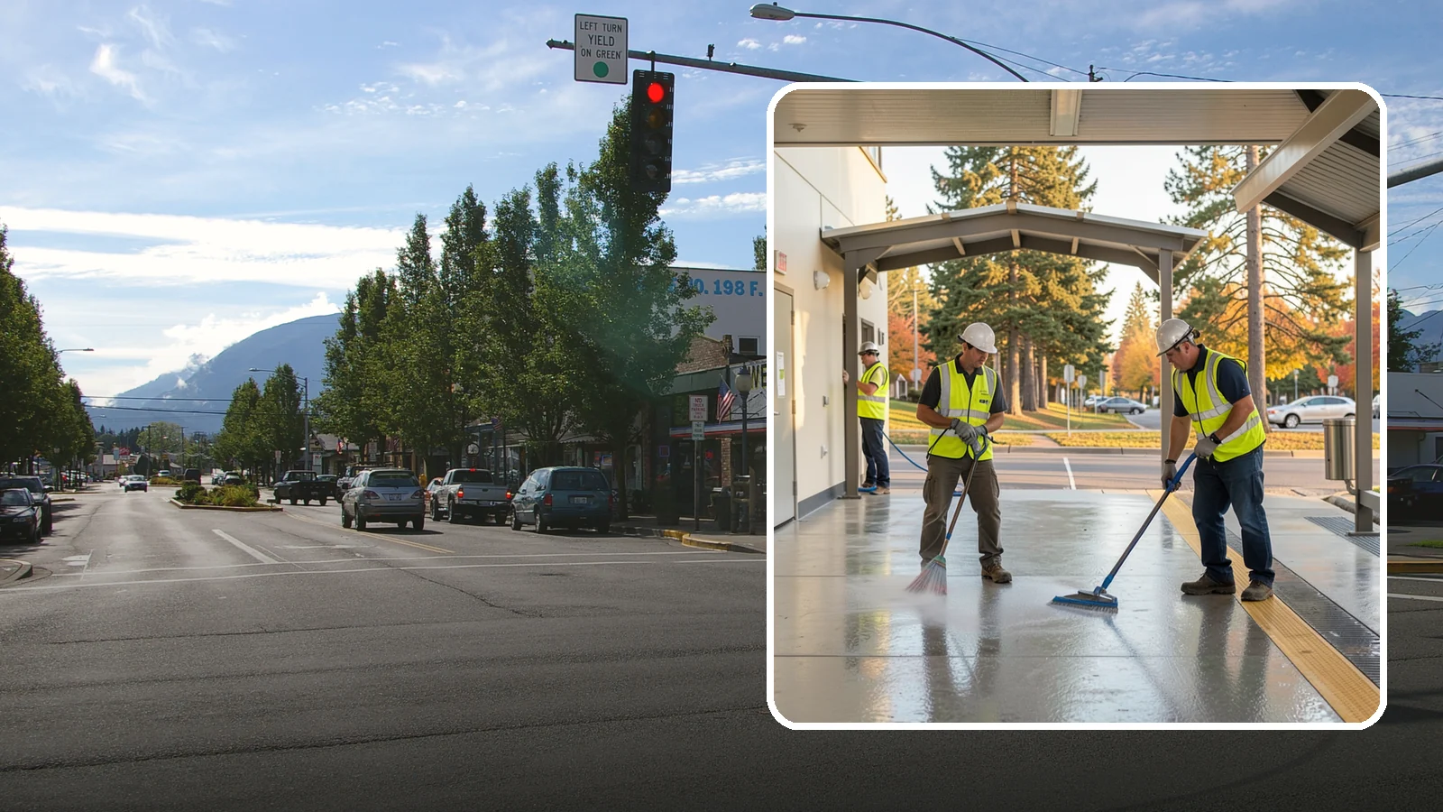 Transit Facility Cleaning in North Bend, King County, WA - We pressure wash transit centers, shelters, and platforms to maintain clean, safe public transportation spaces in Western...