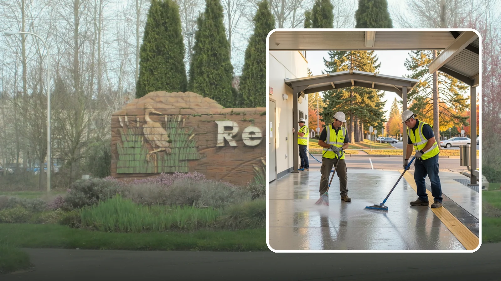 Transit Facility Cleaning in Renton, King County, WA - We pressure wash transit centers, shelters, and platforms to maintain clean, safe public transportation spaces in Western...