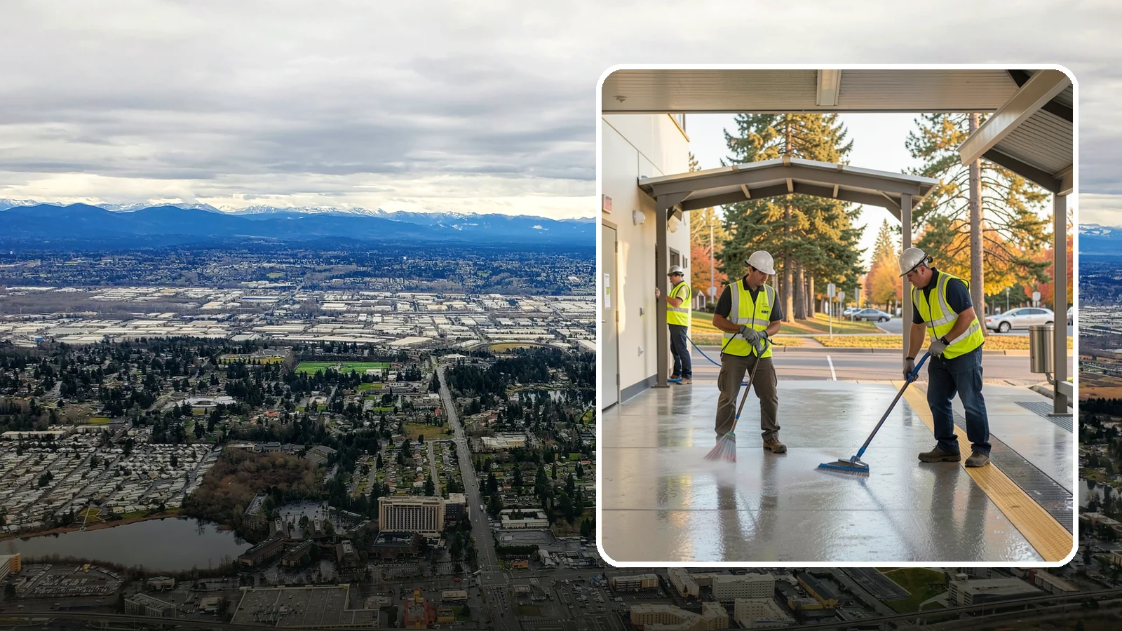 Transit Facility Cleaning in SeaTac, King County, WA - We pressure wash transit centers, shelters, and platforms to maintain clean, safe public transportation spaces in Western...