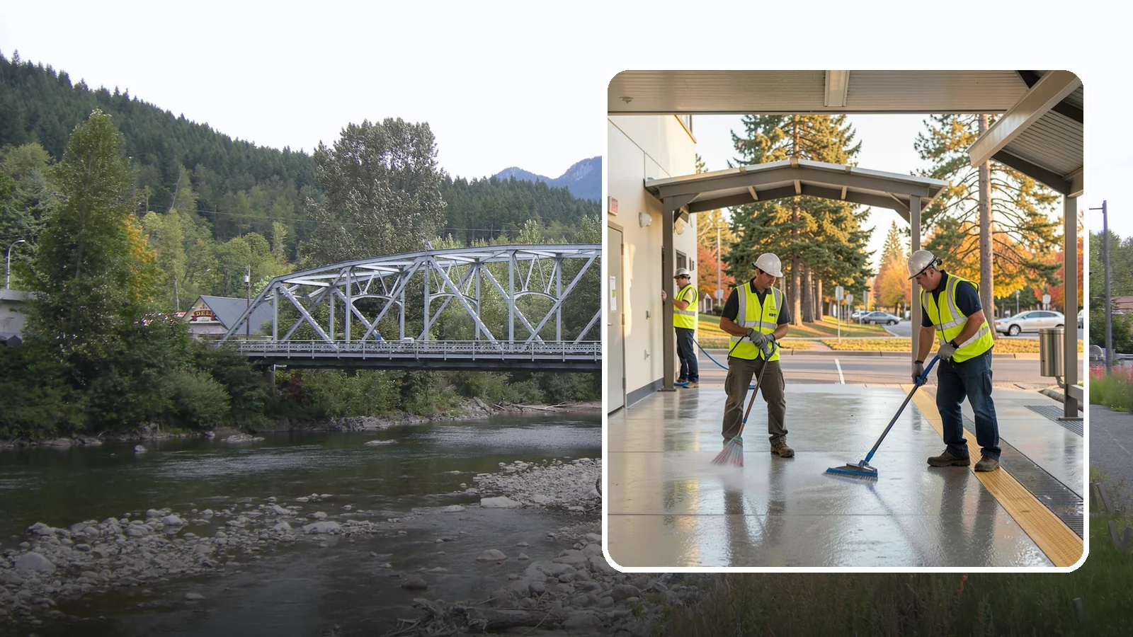 Transit Facility Cleaning in Skykomish, King County, WA - We pressure wash transit centers, shelters, and platforms to maintain clean, safe public transportation spaces in Western...