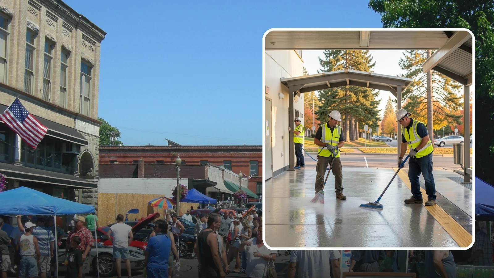 Transit Facility Cleaning in Snohomish, Snohomish County, WA - We pressure wash transit centers, shelters, and platforms to maintain clean, safe public transportation spaces in Western...