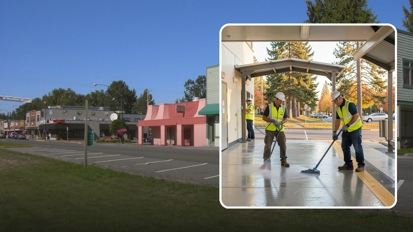 Transit Facility Cleaning in Snoqualmie, King County, WA - We pressure wash transit centers, shelters, and platforms to maintain clean, safe public transportation spaces in Western...