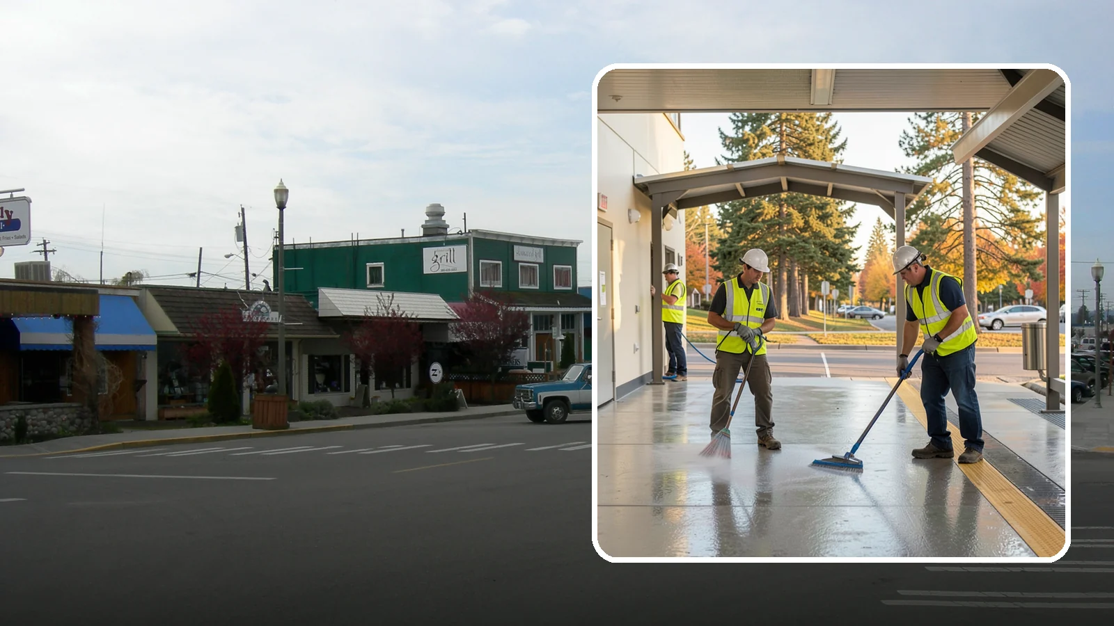 Transit Facility Cleaning in Stanwood, Snohomish County, WA - We pressure wash transit centers, shelters, and platforms to maintain clean, safe public transportation spaces in Western...