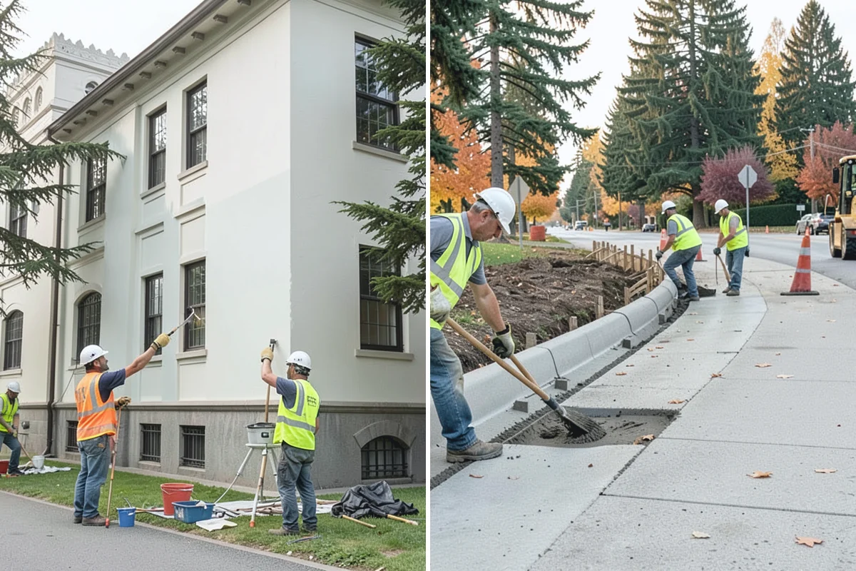 Transit Facility Grounds Maintenance in Auburn, King County, WA - Coordinate with transit operations to identify active lanes and safe work windows