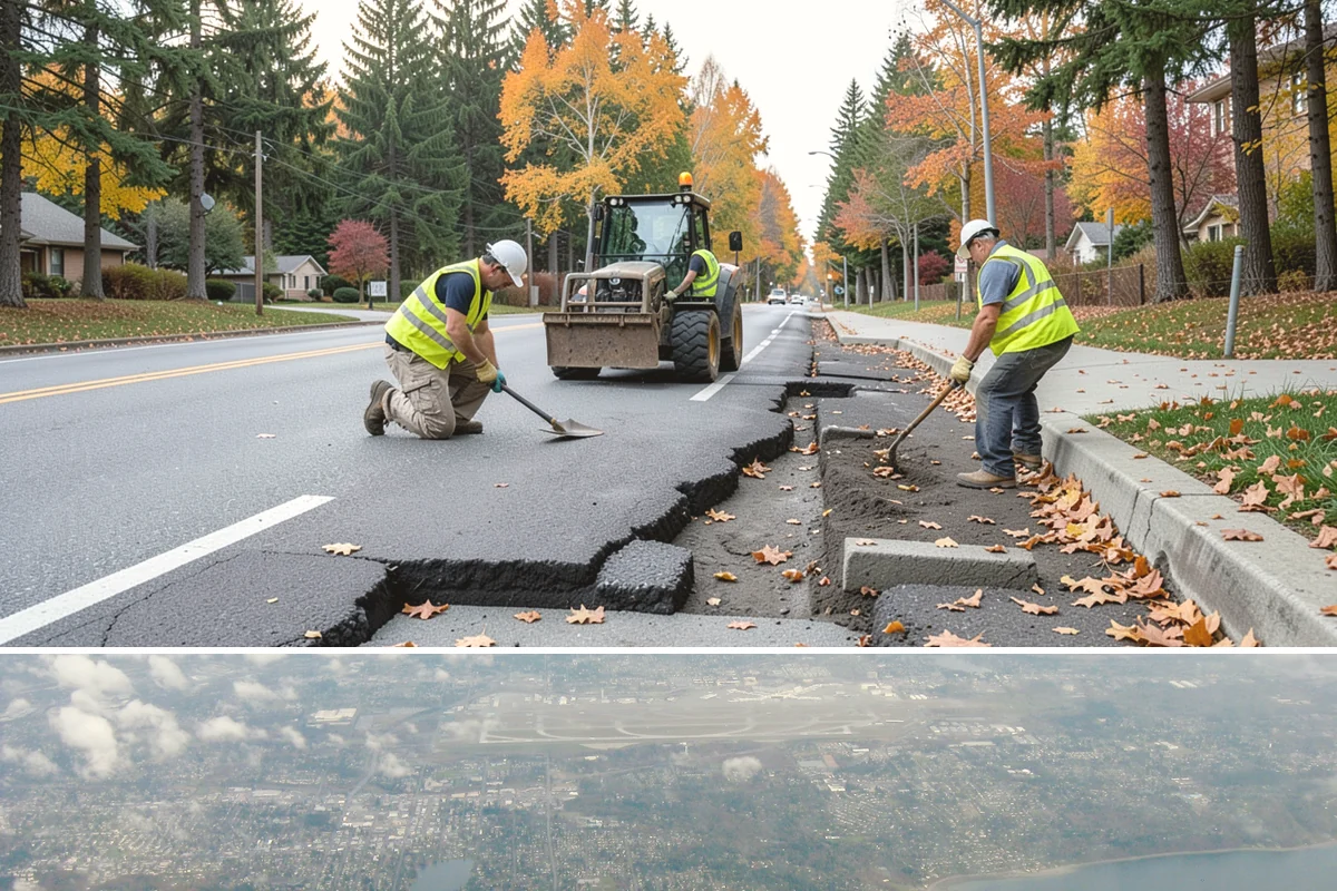 Transit Facility Grounds Maintenance in Burien, King County, WA - Leaf and debris management peak in autumn when falling foliage threatens platform slip hazards and drain blockages.