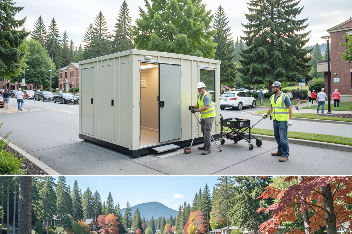 Transit Facility Grounds Maintenance in Covington, King County, WA - Leaf and debris management peak in autumn when falling foliage threatens platform slip hazards and drain blockages.