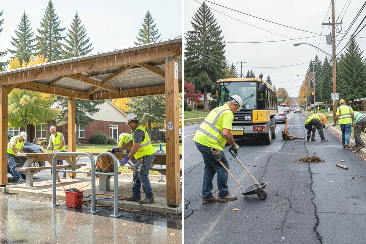 Transit Facility Grounds Maintenance in Duvall, King County, WA - Coordinate with transit operations to identify active lanes and safe work windows