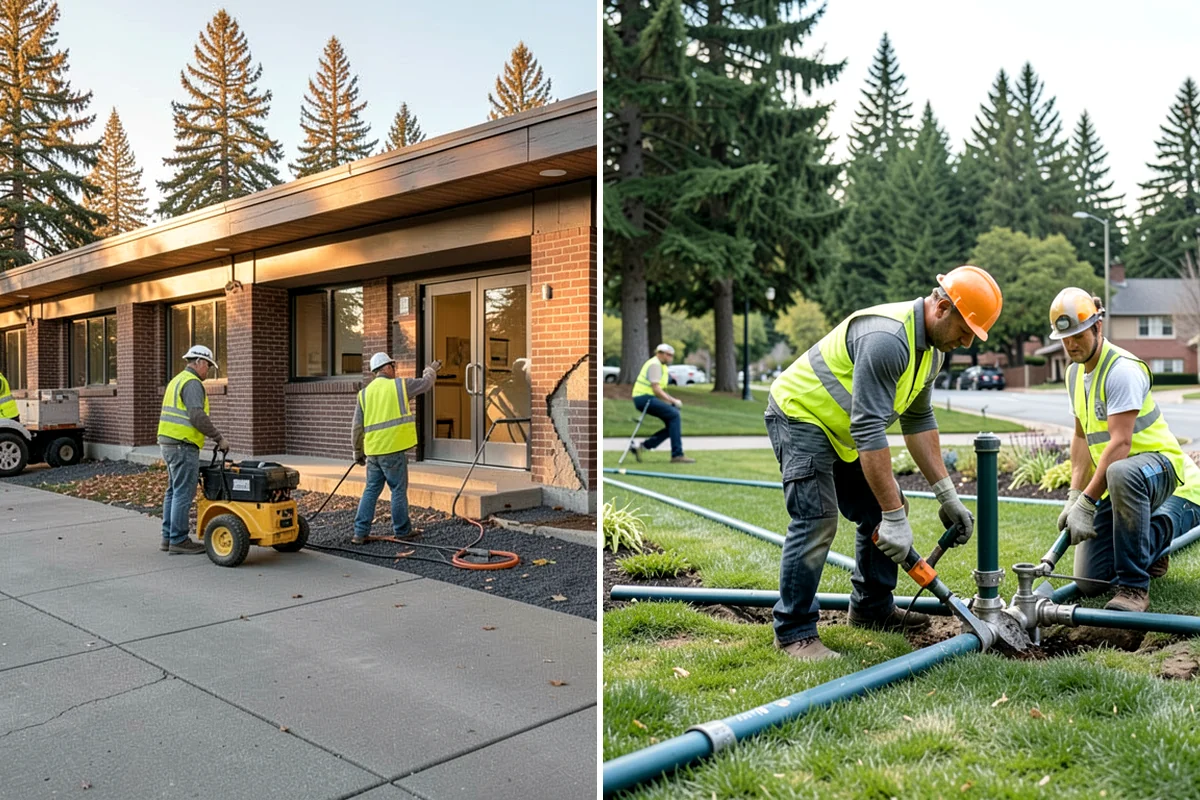 Transit Facility Grounds Maintenance in Everett, Snohomish County, WA - Coordinate with transit operations to identify active lanes and safe work windows