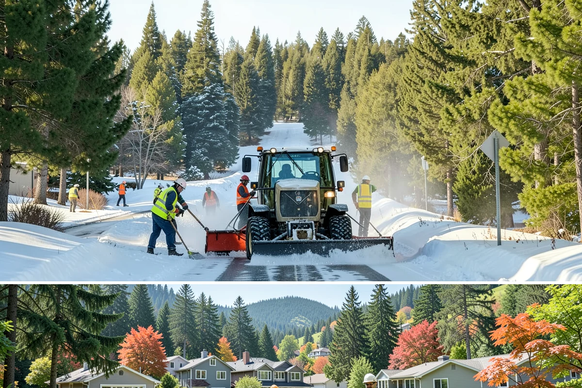 Transit Facility Grounds Maintenance in Fircrest, Pierce County, WA - Leaf and debris management peak in autumn when falling foliage threatens platform slip hazards and drain blockages.