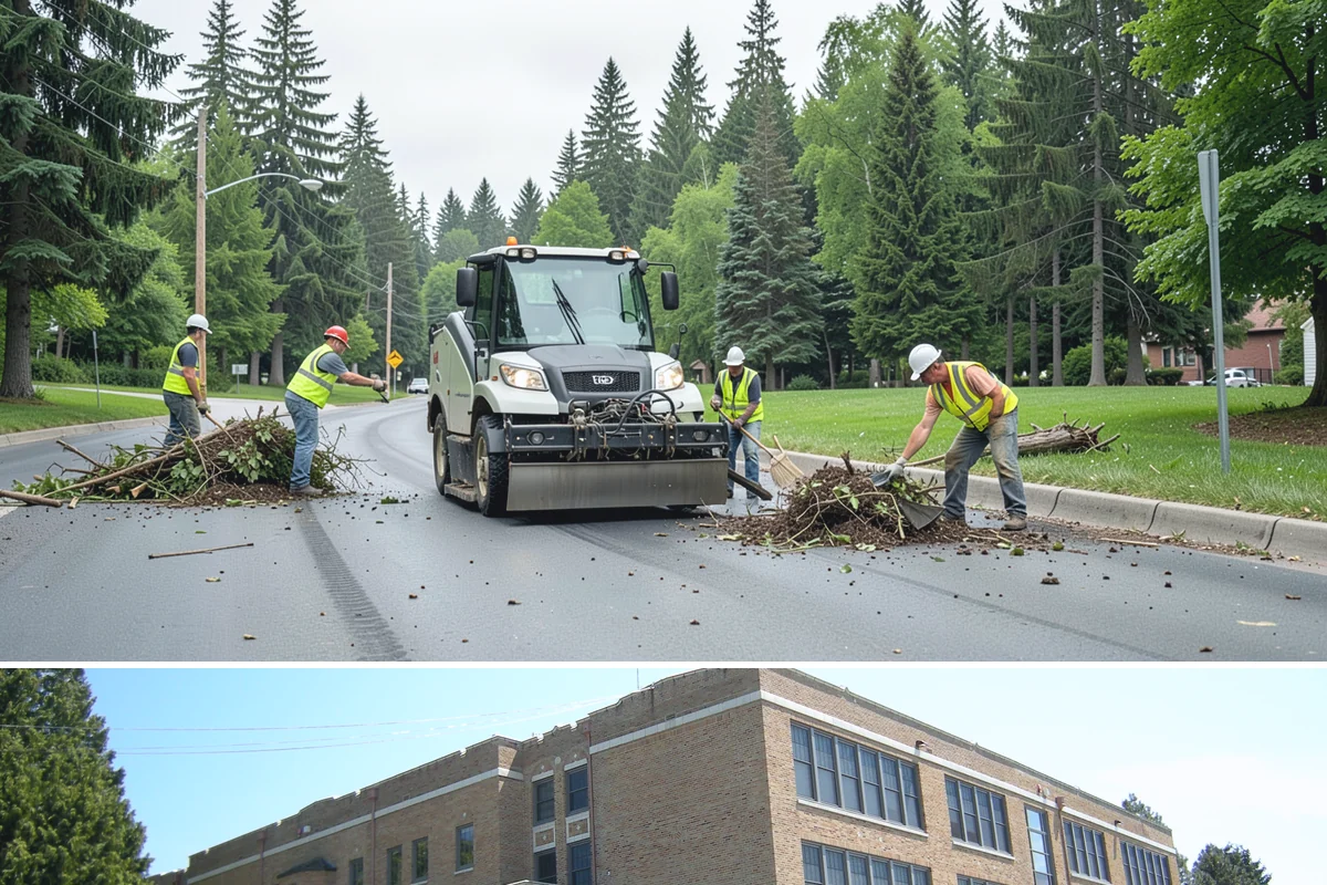 Transit Facility Grounds Maintenance in Maple Valley, King County, WA - Leaf and debris management peak in autumn when falling foliage threatens platform slip hazards and drain blockages.