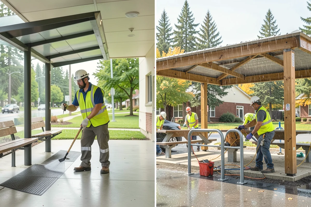 Transit Facility Grounds Maintenance in Oak Harbor, Island County, WA - Coordinate with transit operations to identify active lanes and safe work windows