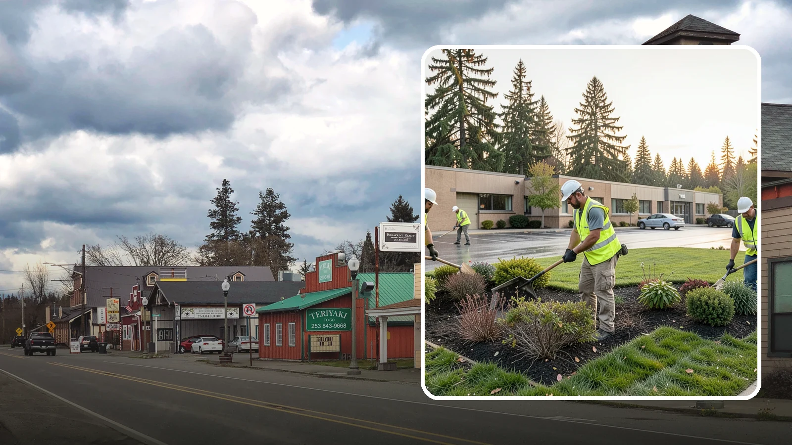 Transit Facility Grounds Maintenance in Roy, Pierce County, WA - Grounds maintenance for transit centers, park-and-rides, and bus bases across Western Washington transit agencies.