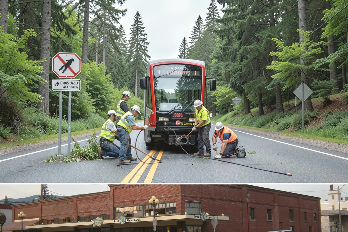 Transit Facility Grounds Maintenance in Sedro-Woolley, Skagit County, WA - Leaf and debris management peak in autumn when falling foliage threatens platform slip hazards and drain blockages.