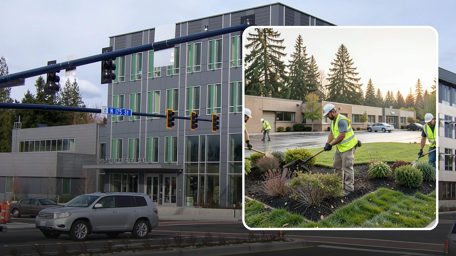 Transit Facility Grounds Maintenance in Shoreline, King County, WA - Grounds maintenance for transit centers, park-and-rides, and bus bases across Western Washington transit agencies.