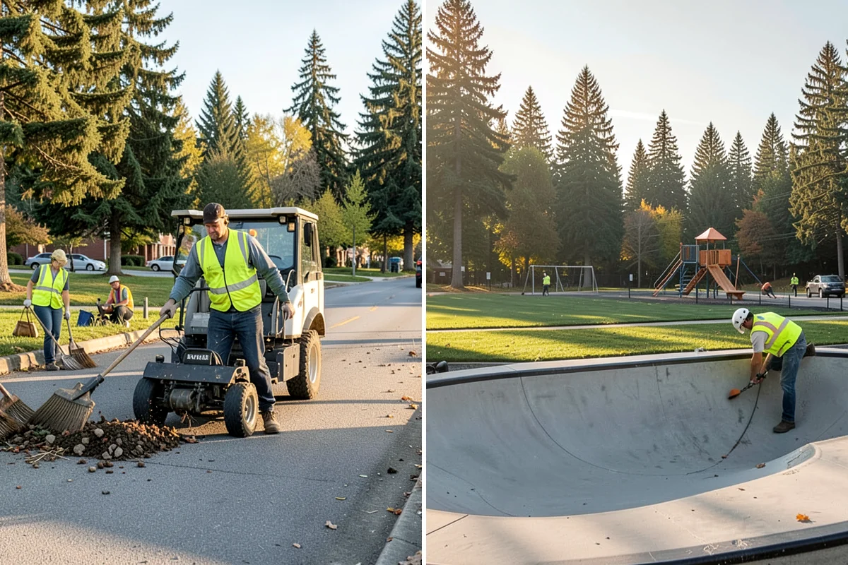 Transit Facility Grounds Maintenance in Shoreline, King County, WA - Coordinate with transit operations to identify active lanes and safe work windows
