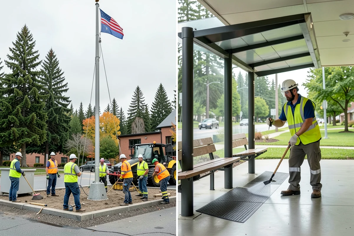 Transit Facility Grounds Maintenance in Snoqualmie, King County, WA - Coordinate with transit operations to identify active lanes and safe work windows