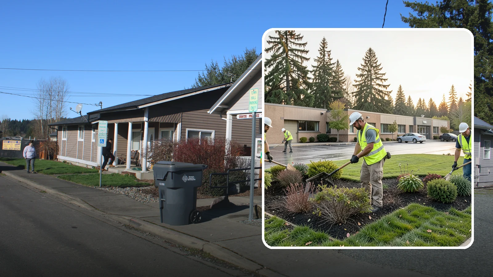 Transit Facility Grounds Maintenance in South Prairie, Pierce County, WA - Grounds maintenance for transit centers, park-and-rides, and bus bases across Western Washington transit agencies.
