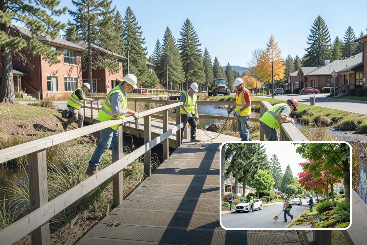 Transit Shelter Washing in Beaux Arts Village, King County, WA - Restores clear glazing and improves rider sightlines and comfort