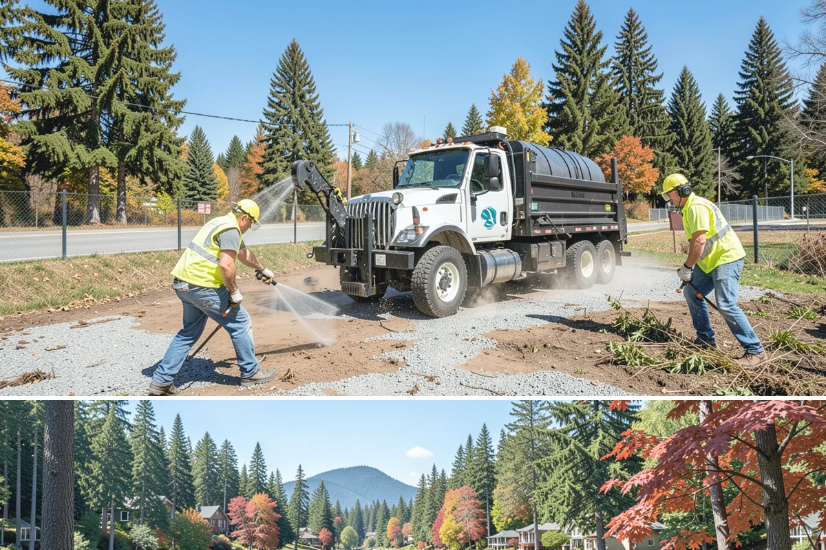Transit Shelter Washing in Covington, King County, WA - Shelter washing is effective year-round, but roof moss and algae treatment yields the best results scheduled for spring and again...
