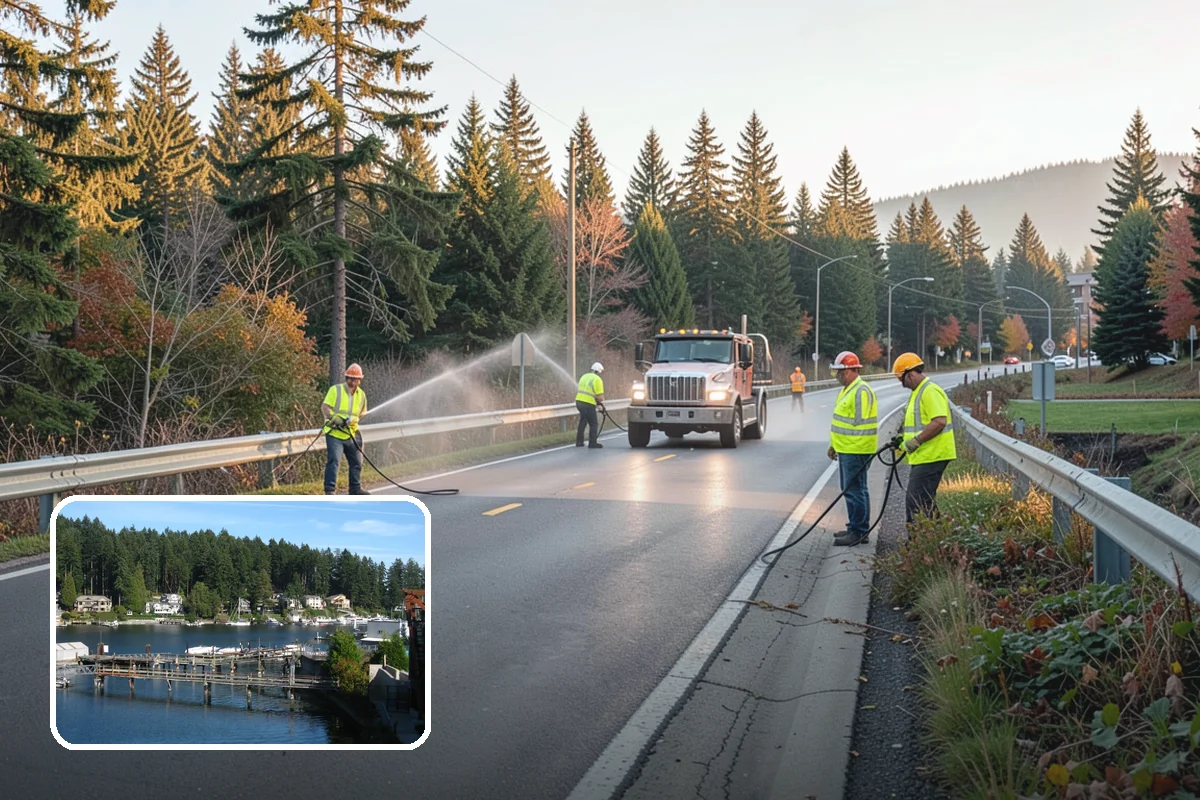 Transit Shelter Washing in Gig Harbor, Pierce County, WA - Restores clear glazing and improves rider sightlines and comfort