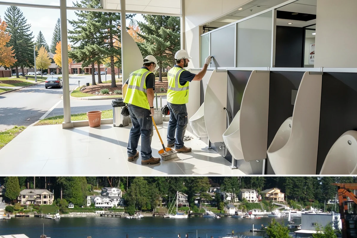 Transit Shelter Washing in Gig Harbor, Pierce County, WA - Shelter washing is effective year-round, but roof moss and algae treatment yields the best results scheduled for spring and again...