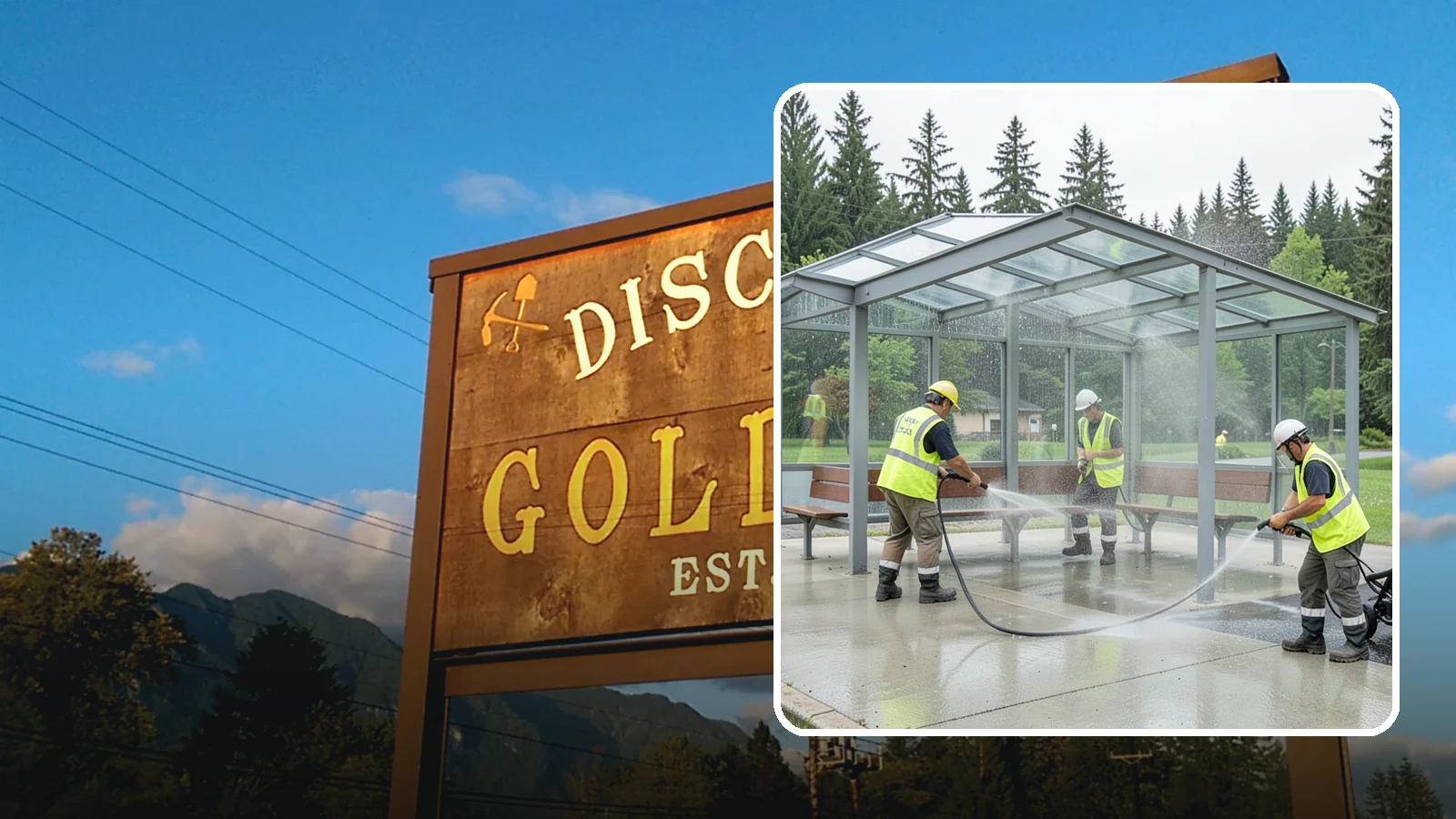 Transit Shelter Washing in Gold Bar, Snohomish County, WA - Wash transit shelters inside and out, including glass, roofs, and seating, for a clean and safe waiting environment.